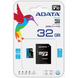 Карта памяти 32Gb AData Premier AUSDH32GUICL10A1-RA1, SD Micro, SDHC Class 10, UHS-I U1, переходник