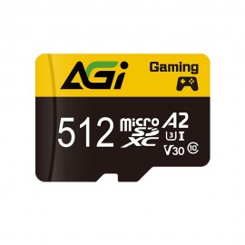 Карта памяти 512Gb AGI AGI512GGSTF138, SD Micro, SDXC Class 10, UHS-I U3, переходник