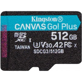 Карта памяти 512Gb Kingston Canvas Go! Plus SDCG3/512GBSP, SD Micro, SDXC Class 10, UHS-I U3