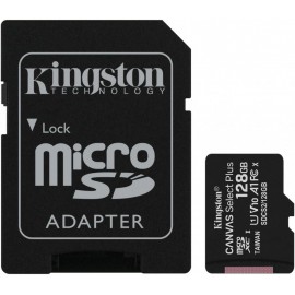 Карта памяти 128Gb Kingston Canvas Select Plus SDCS2/128GB, SD Micro, SDXC Class 10, UHS-I U1, переходник