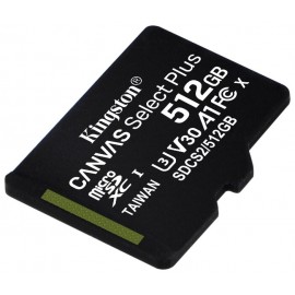 Карта памяти 512Gb Kingston Canvas Select Plus SDCS2/512GBSP, SD Micro, SDXC Class 10, UHS-I U3