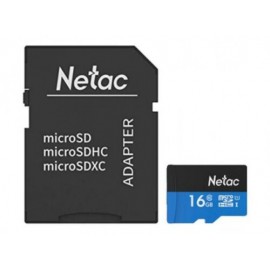 Карта памяти 16Gb Netac NT02P500STN-016G-R, SD Micro, SDHC Class 10, UHS-I U1, переходник