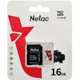 Карта памяти 16Gb Netac P500 ECO NT02P500ECO-016G-R, SD Micro, SDHC Class 10, UHS-I U1, адаптер