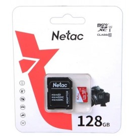 Карта памяти 128Gb Netac P500 ECO NT02P500ECO-128G-R, SD Micro, SDXC Class 10, UHS-I U1, адаптер