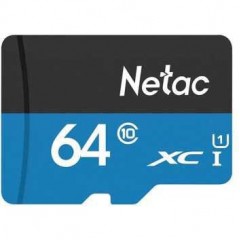Карта памяти 64Gb Netac NT02P500STN-064G-S, SD Micro, SDXC Class 10, UHS-I U1