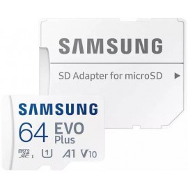Карта памяти 64Gb Samsung EVO Plus MB-MC64KA/EU, SD Micro, SDXC Class 10, UHS-I U1, переходник