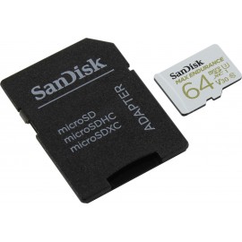 Карта памяти 64Gb SanDisk Max Endurance SDSQQVR-064G-GN6IA, SD Micro, SDXC Class 10, UHS-I U3, адаптер