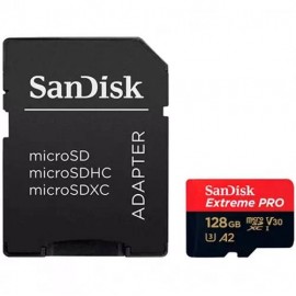 Карта памяти 128Gb SanDisk Extreme PRO SDSQXCD-128G-GN6MA, SD Micro, SDXC Class 10, UHS-I U3 + адаптер
