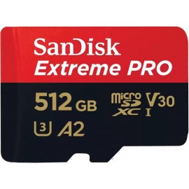 Карта памяти 512Gb SanDisk Extreme PRO SDSQXCD-512G-GN6MA, SD Micro, SDXC Class 10, UHS-I U3 + адаптер