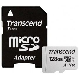 Карта памяти 128Gb Transcend 300S TS128GUSD300S-A, SD Micro, SDXC, Class10, UHS-I U3 + адаптер