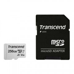 Карта памяти 256Gb Transcend 300S TS256GUSD300S-A, SD Micro, SDXC, Class10, UHS-I U3 + адаптер