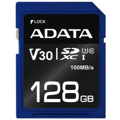 Карта памяти 128Gb AData Premier Pro ASDX128GUI3V30S-R, SD, SDXC Class 10, UHS-I U3