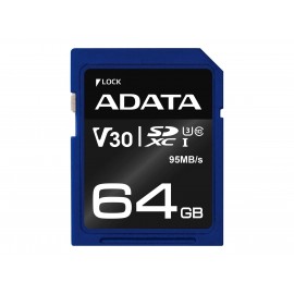 Карта памяти 64Gb AData Premier Pro ASDX64GUI3V30S-R, SD, SDXC Class 10, UHS-I U3