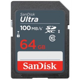 Карта памяти 64Gb SanDisk Ultra SDSDUNR-064G-GN3IN, SD, SDXC Class 10, UHS-I