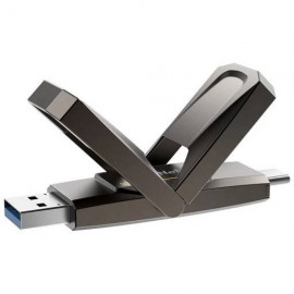 128Gb Netac US5 NT03US5C-128G-32TA, USB3.2 + USB Type-C, Silver/Black