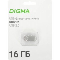 16Gb Digma DRIVE2 DGFUM016A20SR, USB2.0, Silver