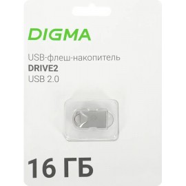 16Gb Digma DRIVE2 DGFUM016A20SR, USB2.0, Silver