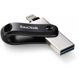 256Gb SanDisk iXpand Go SDIX60N-256G-GN6NE, USB3.2 + Lightning, Silver/Black
