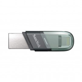 256Gb SanDisk iXpand Flip SDIX90N-256G-GN6NE, USB3.1 + Lightning, Silver/Green
