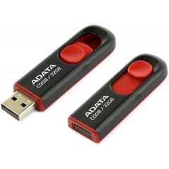 32Gb AData C008 AC008-32G-RKD, USB2.0, Black/Red