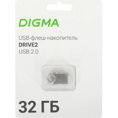 32Gb Digma DRIVE2 DGFUM032A20SR, USB2.0, Silver