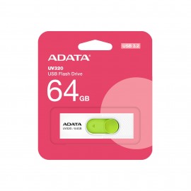 64Gb AData UV320 AUV320-64G-RWHGN, USB3.2, White/Green
