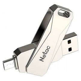 64Gb Netac U782C NT03U782C-064G-30PN, USB3.0 + USB Type-C, Silver
