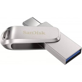 64Gb SanDisk Ultra Dual Drive Luxe SDDDC4-064G-G46, USB3.2 Type-A/Type-C, Silver