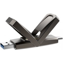 512Gb Netac US5 NT03US5C-512G-32TA, USB3.2 + USB Type-C, Silver/Black