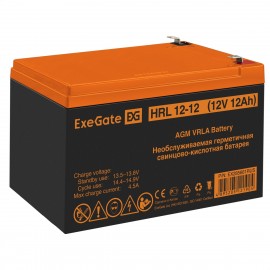 12V / 12Ah, аккумулятор для UPS, ExeGate HRL 12-12 EX285661RUS