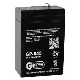 6V / 4.5Ah, аккумулятор для UPS, Kiper GP-645 (F1)