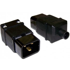 Вилка Lanmaster LAN-IEC-320-C20, IEC 60320 C20 16A 250V, разборная, черная