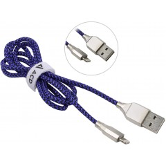 Кабель Lightning (M) - USB2.0 (M), 1м, ACD ACD-U927-P5L, синий/черный