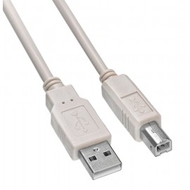 Кабель USB2.0 (AM) - USB2.0 (BM), 3м, Buro USB-A-B-3C, белый