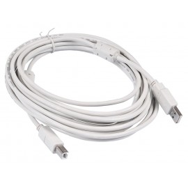 Кабель USB2.0 (AM) - USB2.0 (BM), 5м, Buro USB2.0-AM/BM-5M-MG, белый