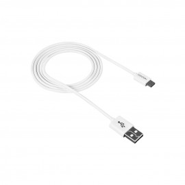Кабель USB2.0 (M) - microUSB2.0 (M), 1м, Canyon CNE-USBM1W, белый