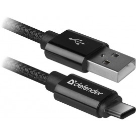 Кабель USB2.0 (M) - USB2.0 Type-C (M), 1м, Defender USB09-03T Pro черный 87814
