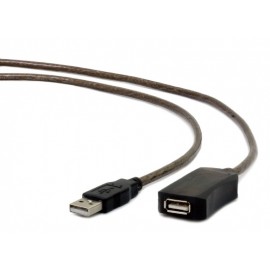 Кабель удлинитель USB2.0 (M) - USB2.0 (F), 5м, Gembird/Cablexpert UAE-01-5M, активный, черный