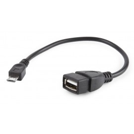 Кабель miniUSB2.0 (M) - USB2.0 (F), OTG, 0.15м, Gembird/Cablexpert A-OTG-AFBM-03, черный