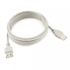 Кабель удлинитель USB2.0 (M) - USB2.0 (F), 3м, Gembird/Cablexpert CC-USB2-AMAF-10-N, белый