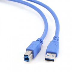 Кабель USB3.0 (AM) - USB3.0 (BM), 3м, Gembird/Cablexpert CCP-USB3-AMBM-10, синий