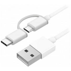 Кабель USB2.0 (M) - microUSB2.0 + USB2.0 Type-C (M), 1м, Xiaomi SJV4082TY, White