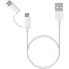 Кабель USB2.0 (M) - microUSB2.0 + USB2.0 Type-C (M), 0.3м, Xiaomi X15304, белый