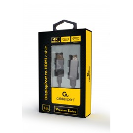 Кабель DP (20M) - HDMI (19M), 1.8м, Gembird/Cablexpert CC-DP-HDMI-4K-6, черный
