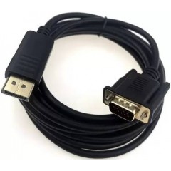 Кабель DP (20M) - VGA (15M), 1.8м, GOPOWER 00-00027497, черный