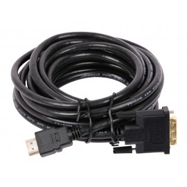 Кабель HDMI (19M) - DVI-D (25M), 5м, TV-Com LCG135E-5M, черный
