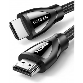 Кабель HDMI (19M) - HDMI (19M), 1.5м, Ugreen HD140 80402, Black, оплетка