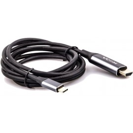 Кабель HDMI (19M) - USB2.0 Type-C (M), 1.8м, Vcom CU423MC-1.8M, Black