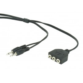 Кабель удлинитель 2xJack3.5 (M) - 3xJack3.5 (F), 1м, Gembird/Cablexpert CC-MIC-1 черный