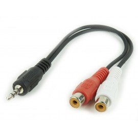 Кабель адаптер Jack3.5 (M) - 2xRCA (F) Gembird/Cablexpert CCA-406, 0.2м, черный